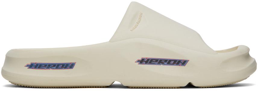 Heron Preston White Eco Moulded Slides