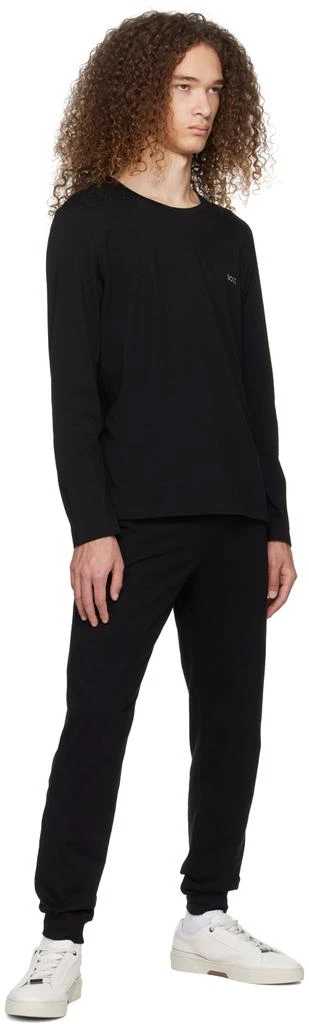 Hugo Boss Black Embroidered Long Sleeve T-Shirt 4