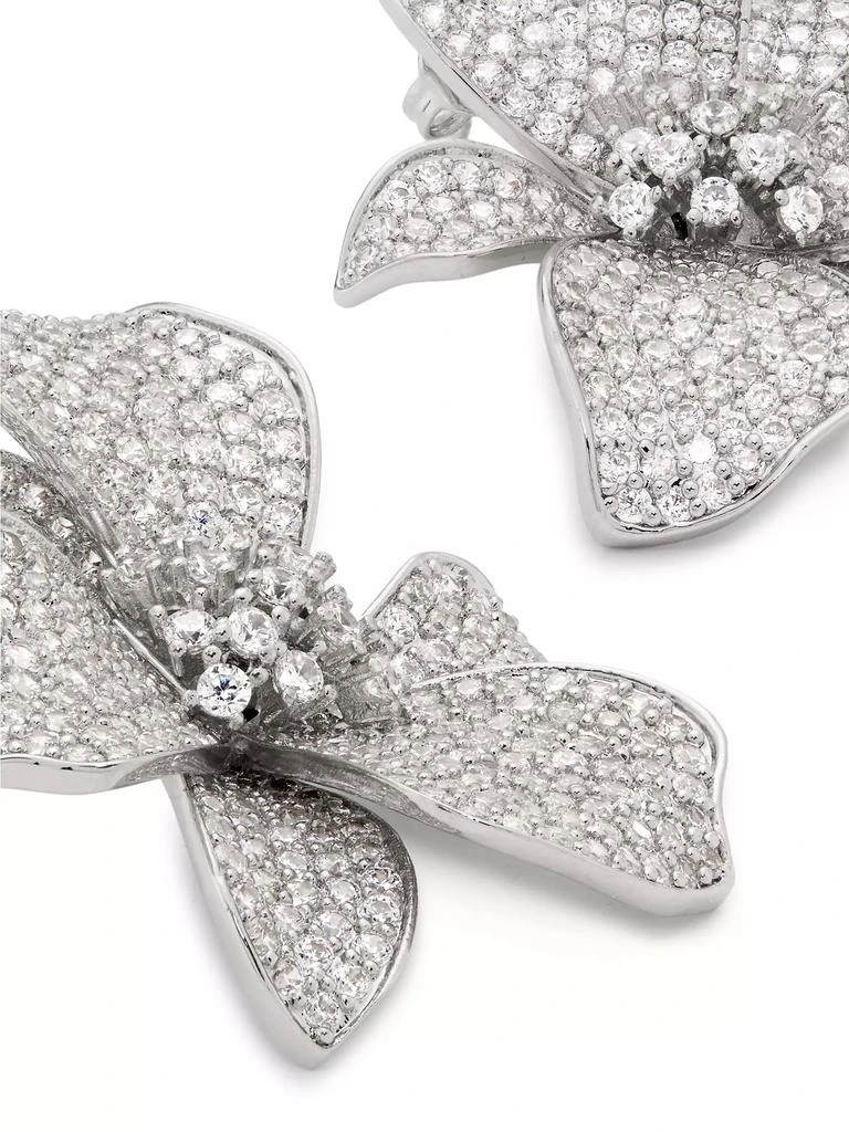 Shashi Eden Sterling Silver &amp; Cubic Zirconia Flower Earrings 4