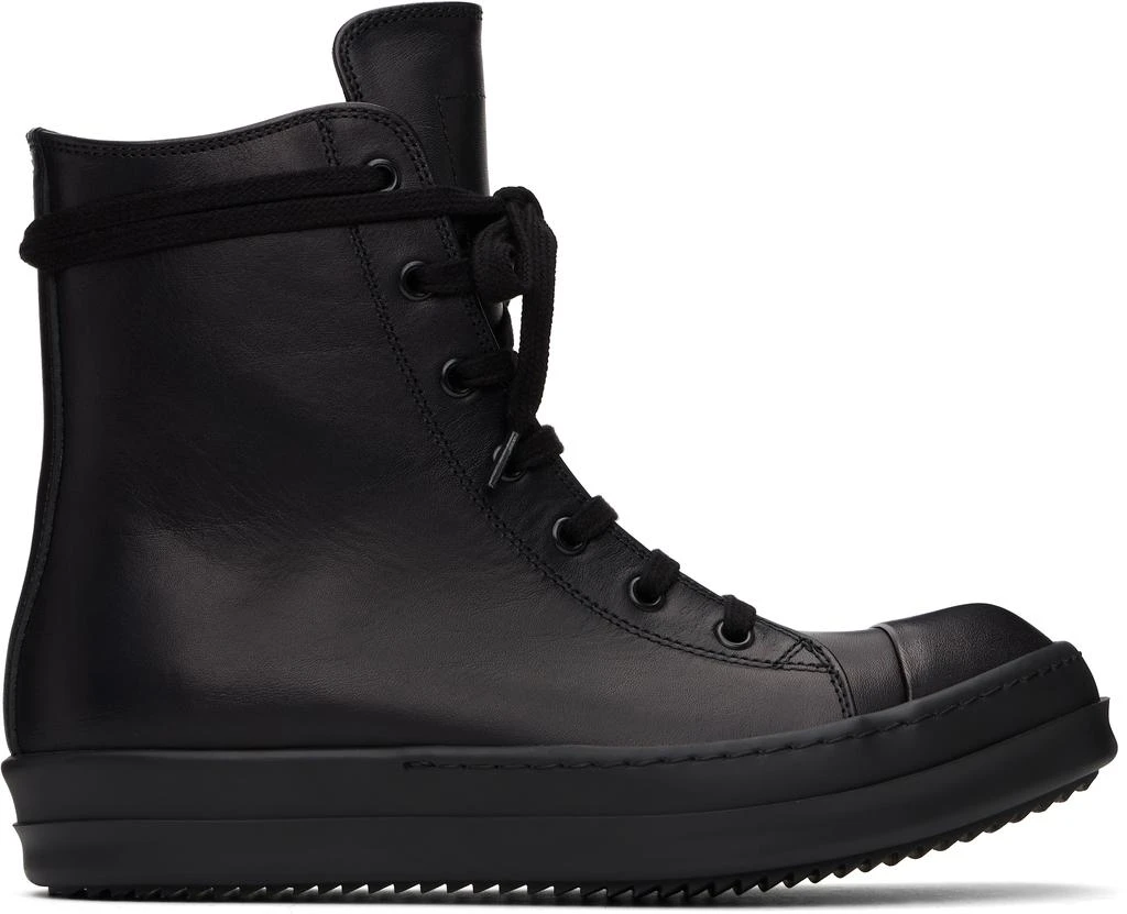 Rick Owens Black Hollywood Leather Sneakers 1