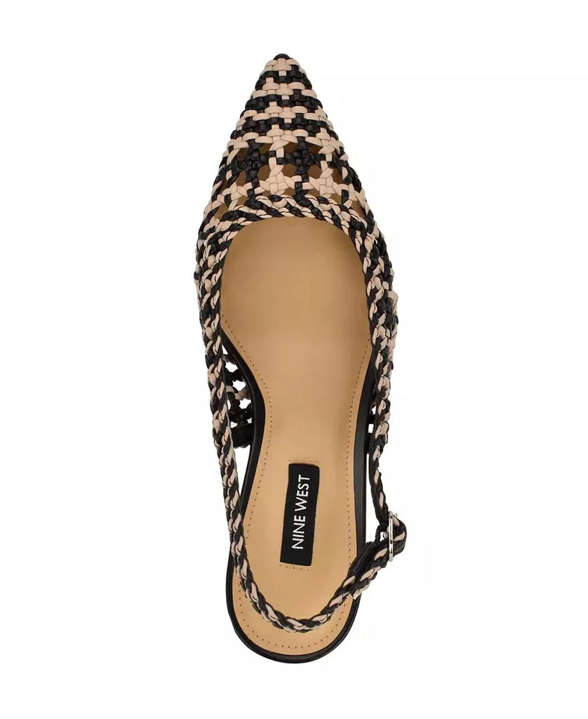 Nine West Women's Madalene Woven Slingback Kitten Heel Pumps 4
