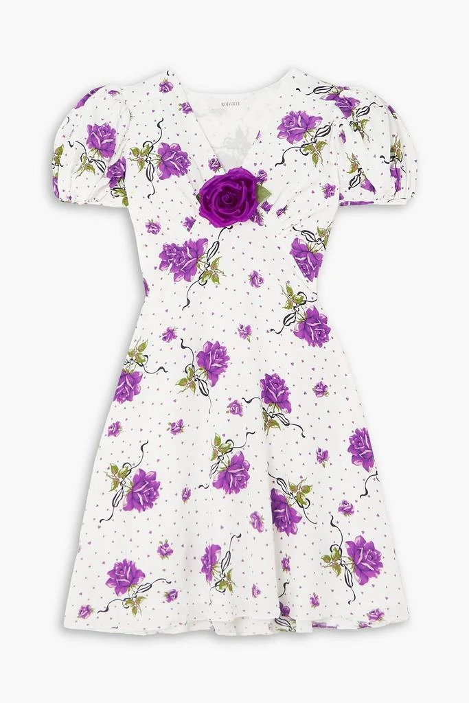Rodarte Appliquéd printed silk crepe de chine mini dress 1
