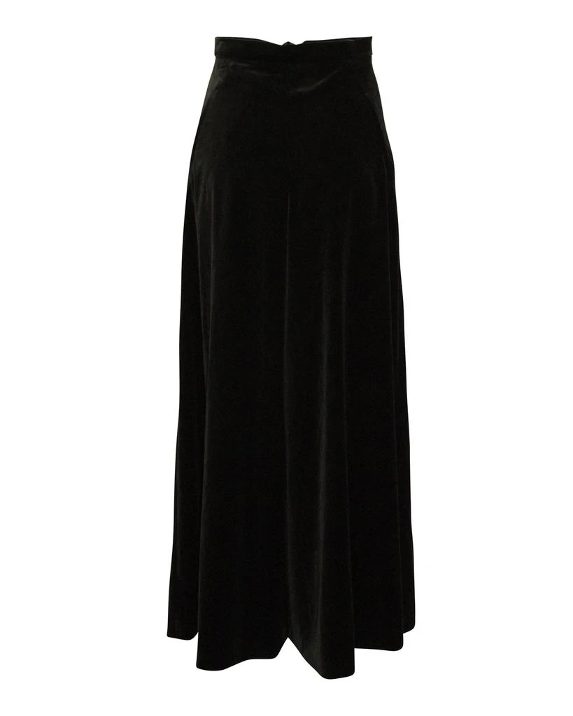 Temperley London Velvet Wide Leg Trousers in Black Polyester 1