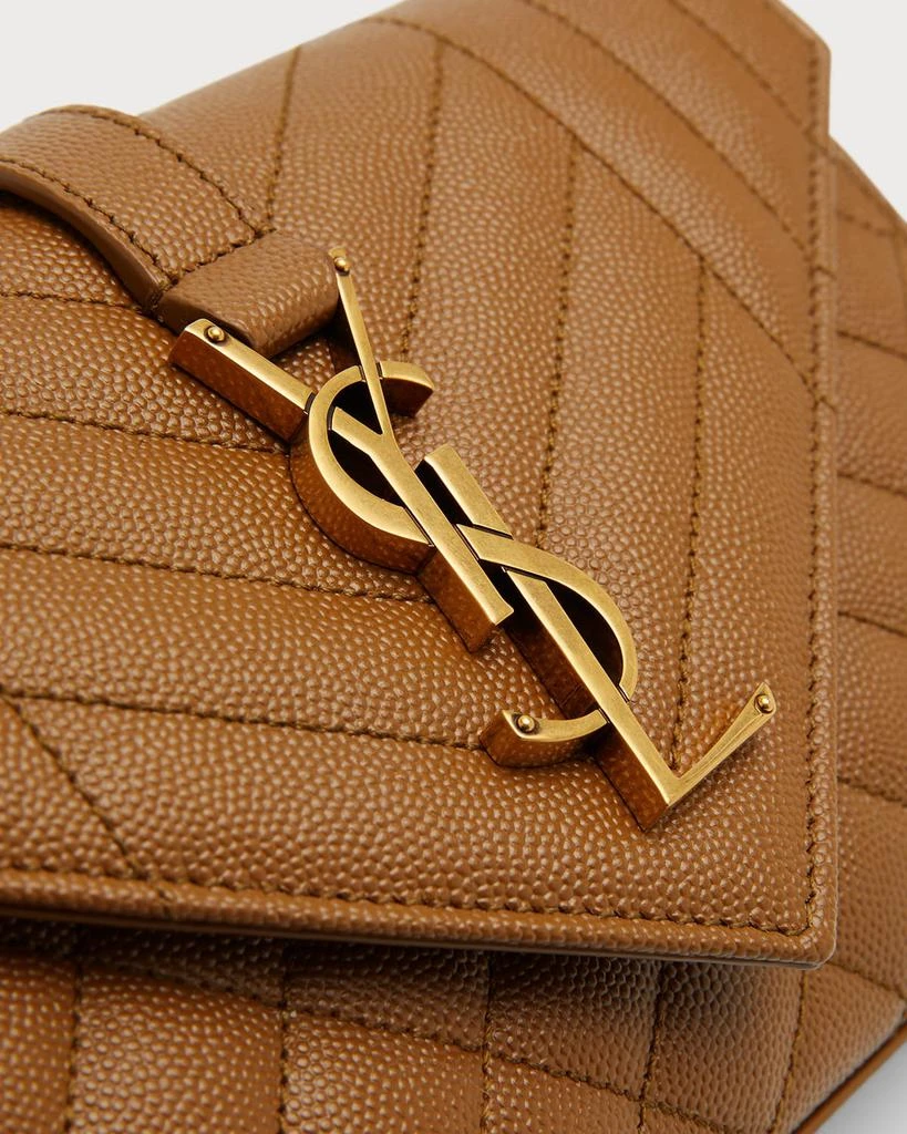 Yves Saint Laurent Envelope Triquilt Small YSL Shoulder Bag in Grained Leather 8