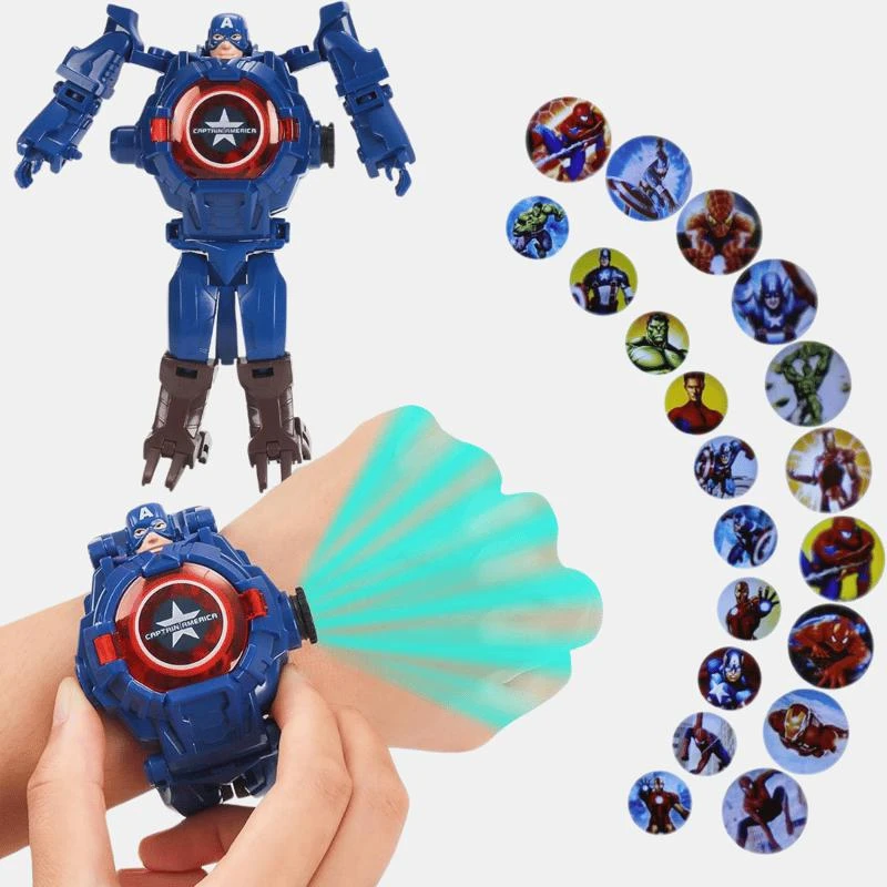 Vigor Super Hero Watch For Boys 21 Images Projector  3D Watch Wall Image Projector Smart Watch Digital Wrist Watch For Kids Boys Bulk 3 Sets STYLE: 3 PACK 1