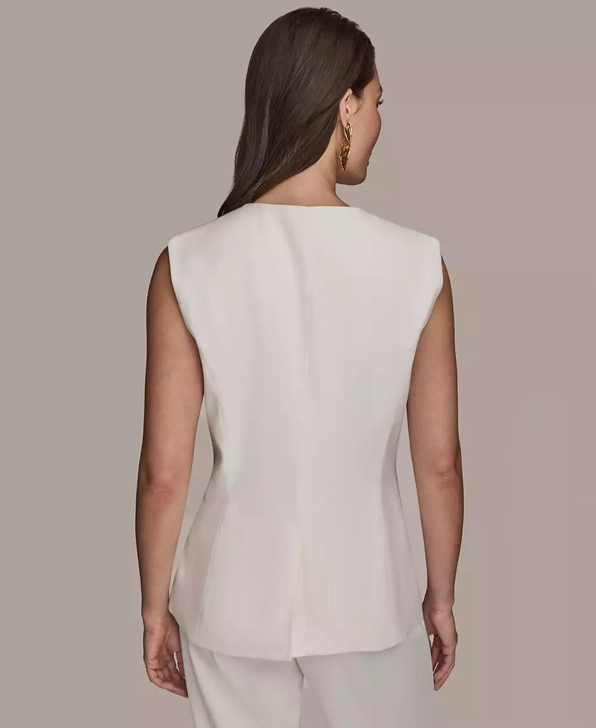 Donna Karan Women's Linen-Blend Collarless Vest