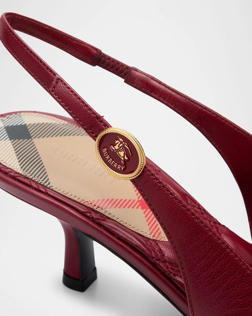Burberry Dame Leather Slingback Pumps 6