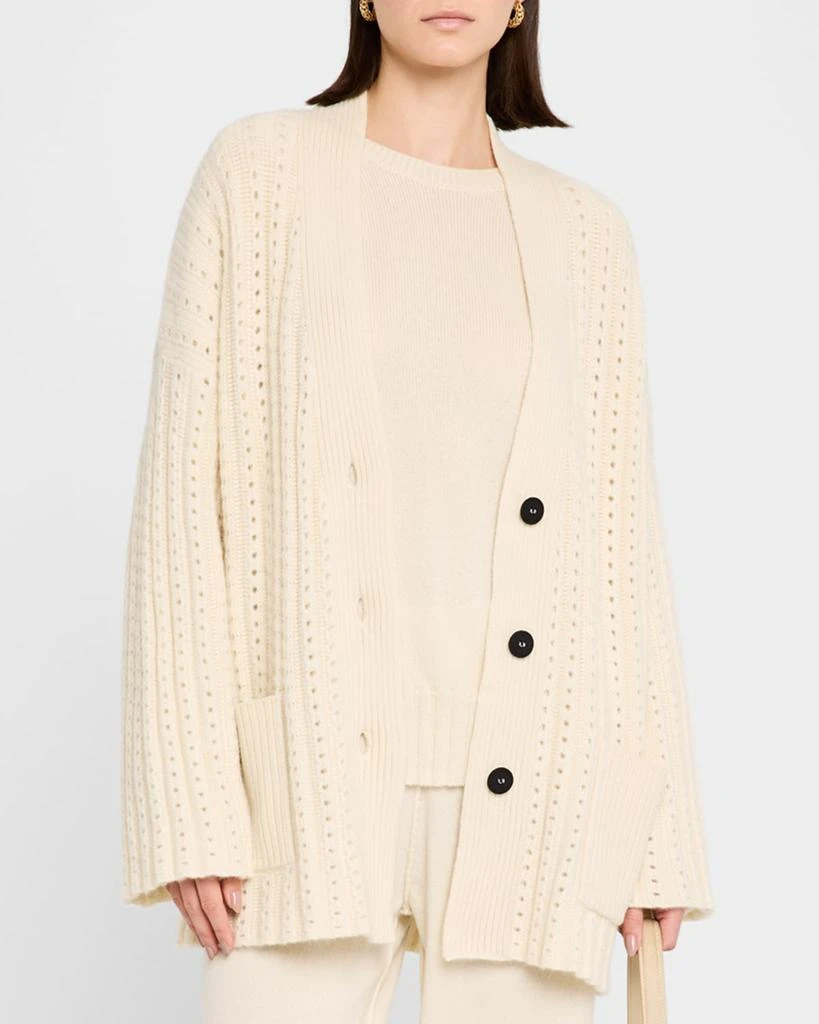 CANESSA Endless Summer Open-Stitch Cashmere Cardigan 4