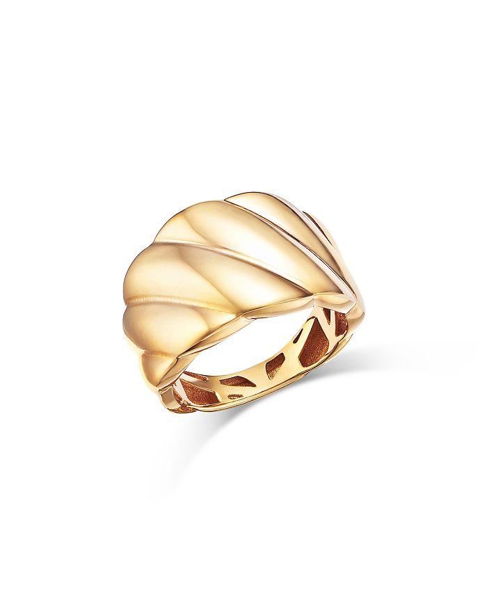 Alberto Amati 14K Yellow Gold Twist Style Wide Statement Ring