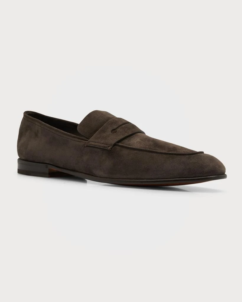 Zegna Men's Lasola Suede-Leather Penny Loafers 3