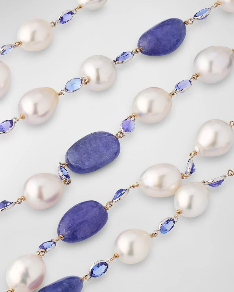 BELPEARL 18K White Gold 9.5-12mm South Sea Pearl and Tanzanite Necklace 3