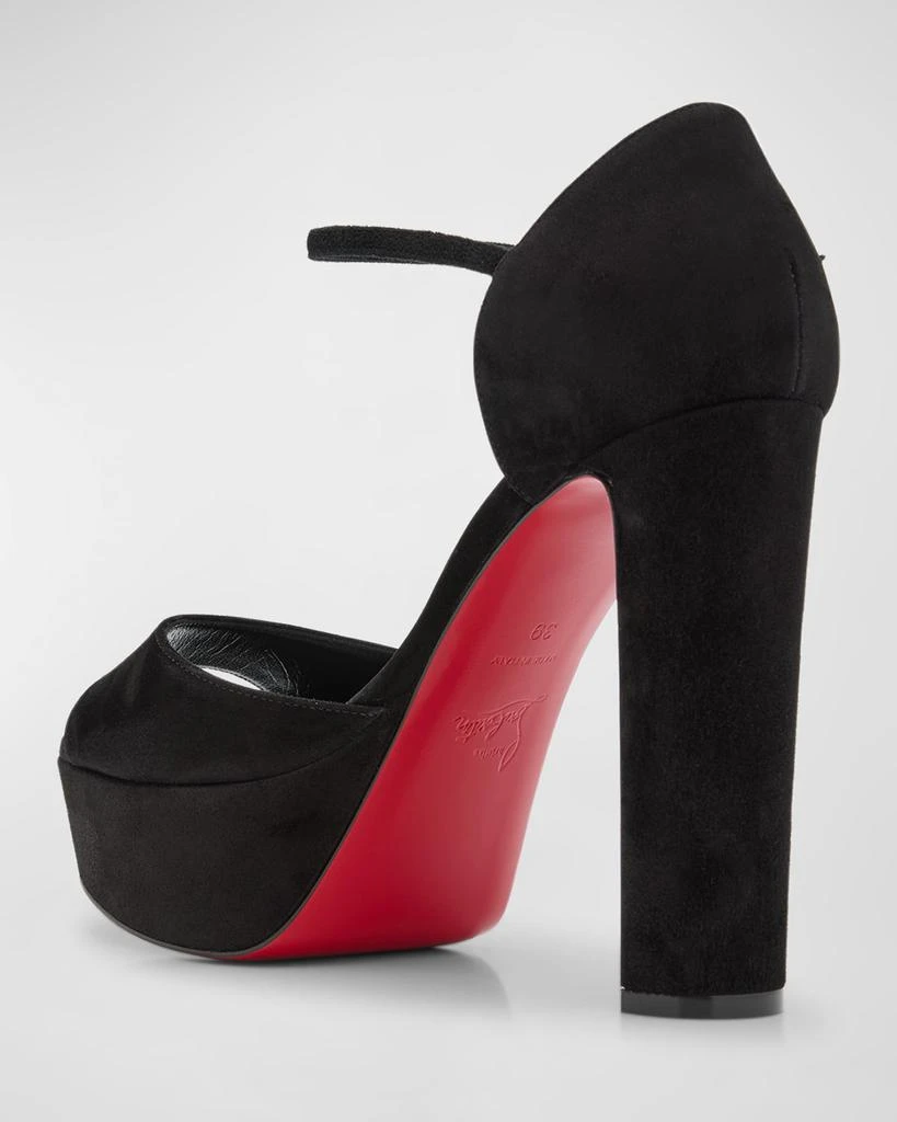 Christian Louboutin Sandaloo Suede Red Sole Platform Sandals 4
