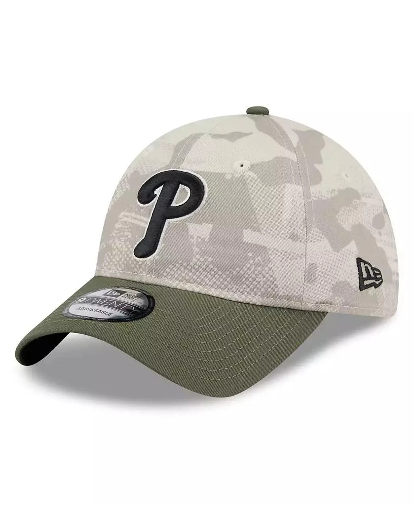 New Era Men's Light Beige/Olive Philadelphia Phillies 2025 Armed Forces Day 9TWENTY Adjustable Hat 3