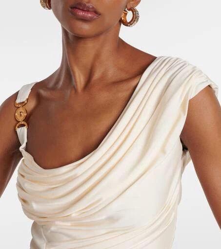 Versace Medusa 
95 draped crêpe gown 4