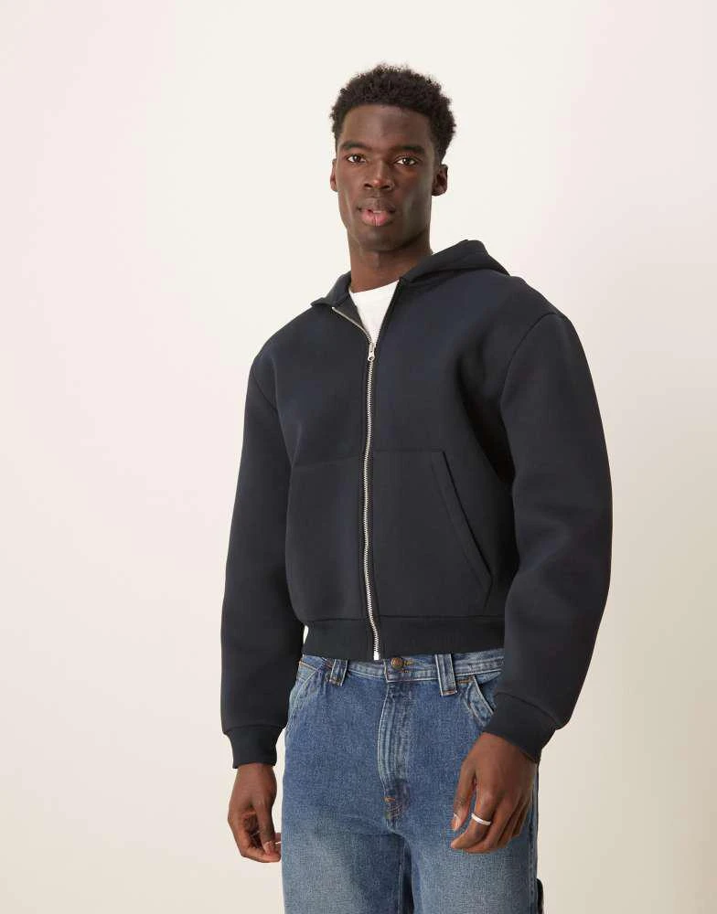 ASOS ASOS DESIGN heavyweight boxy scuba hoodie in navy 2