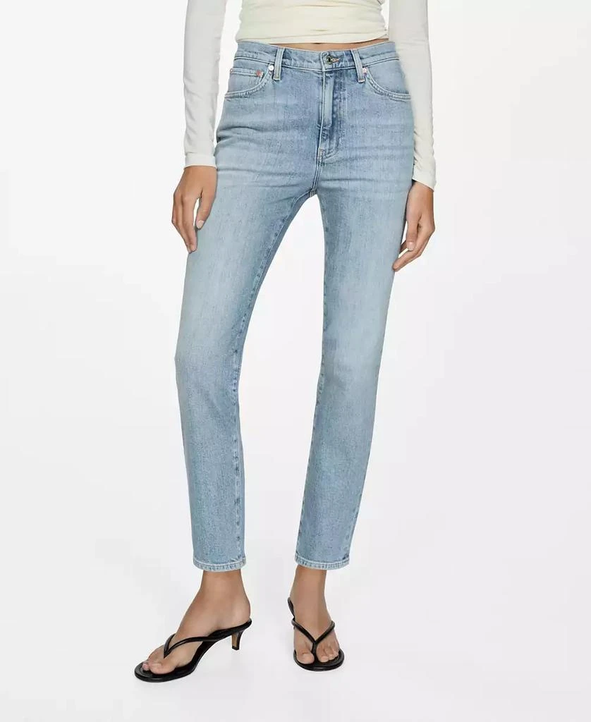 Mango Women's Claudia Slim Crop Waxed Jeans 1