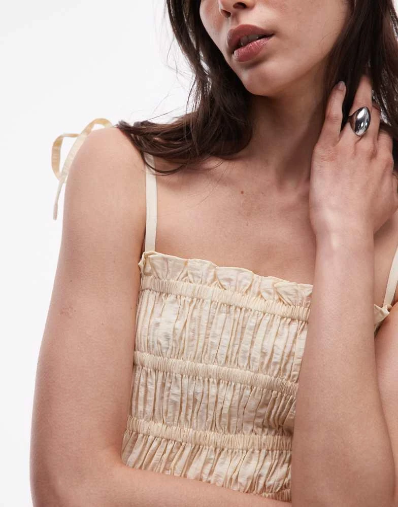 Shop Topshop crinkle ruched bust midi dress in natural on Sale at  BeyondStyle  Get 70% Off Topshop crinkle ruched bust midi dress in natural  with Limited-Time Flash Deals, Exclusive Discounts, and