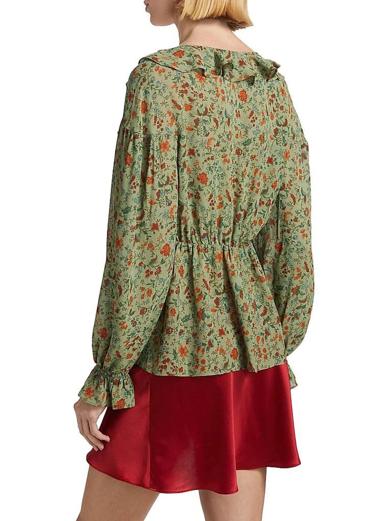Reformation Wyn Floral Ruffled Top 5