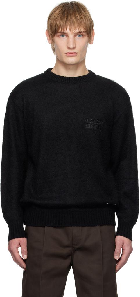 Wacko Maria Black Mohair Crew Neck Sweater