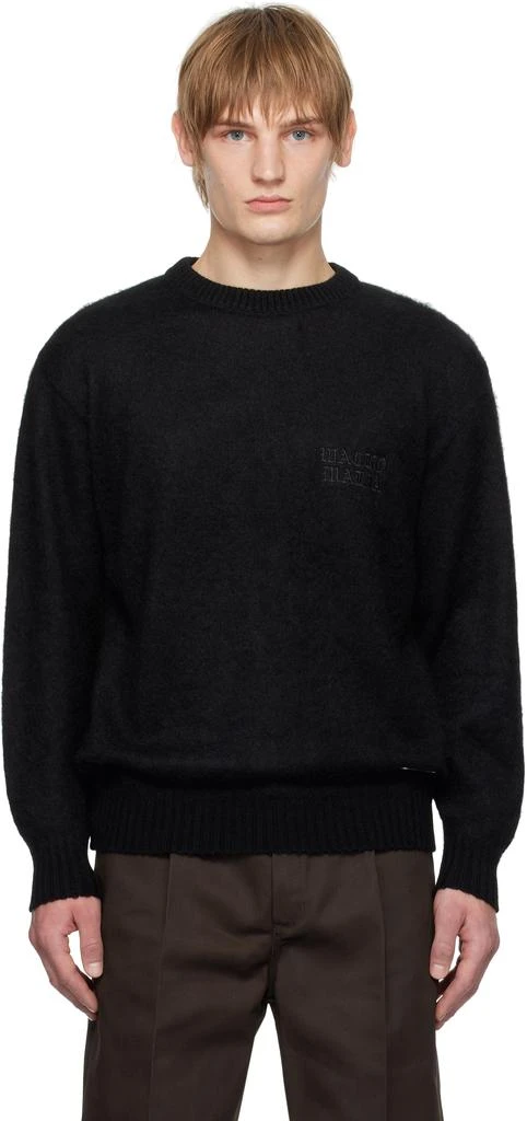 Wacko Maria Black Mohair Crew Neck Sweater 1