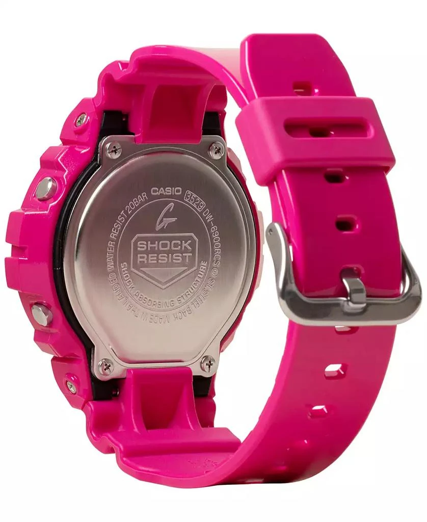 G-Shock Men's Digital Pink Resin Strap Watch 50mm, DW6900RCS-4 4