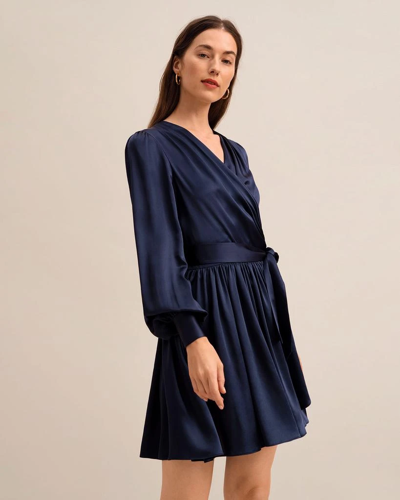 LILYSILK The Linaria V Neck Silk Wrap Dress for Women 4