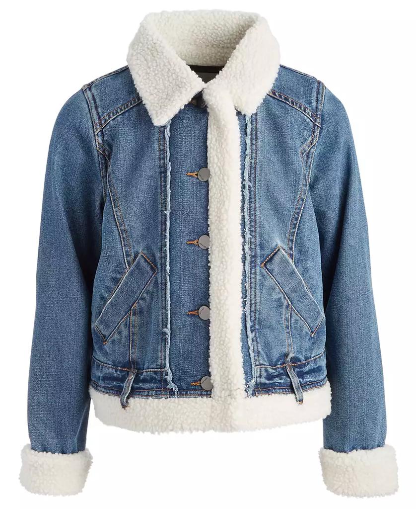 Jou Jou Little & Big Girls Faux-Sherpa-Lining Denim Jacket