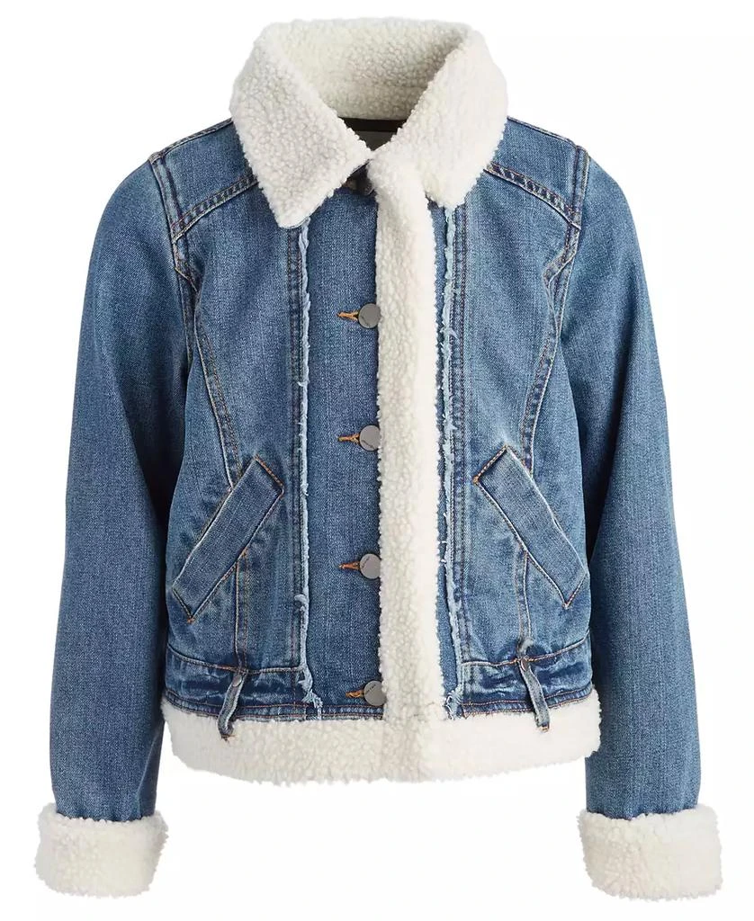 Jou Jou Little & Big Girls Faux-Sherpa-Lining Denim Jacket 1