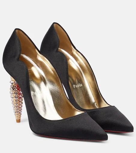 Christian Louboutin Lipstrass crêpe crystal-embellished pumps 1