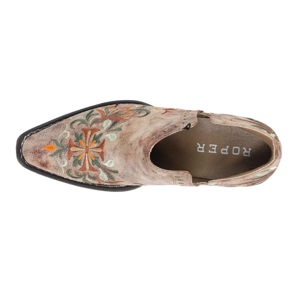 Roper Ava Floral Embroidered Snip Toe Cowboy Booties 4