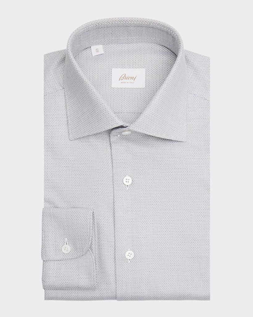 Brioni Men's Cotton Micro-Basketweave Dress Shirt