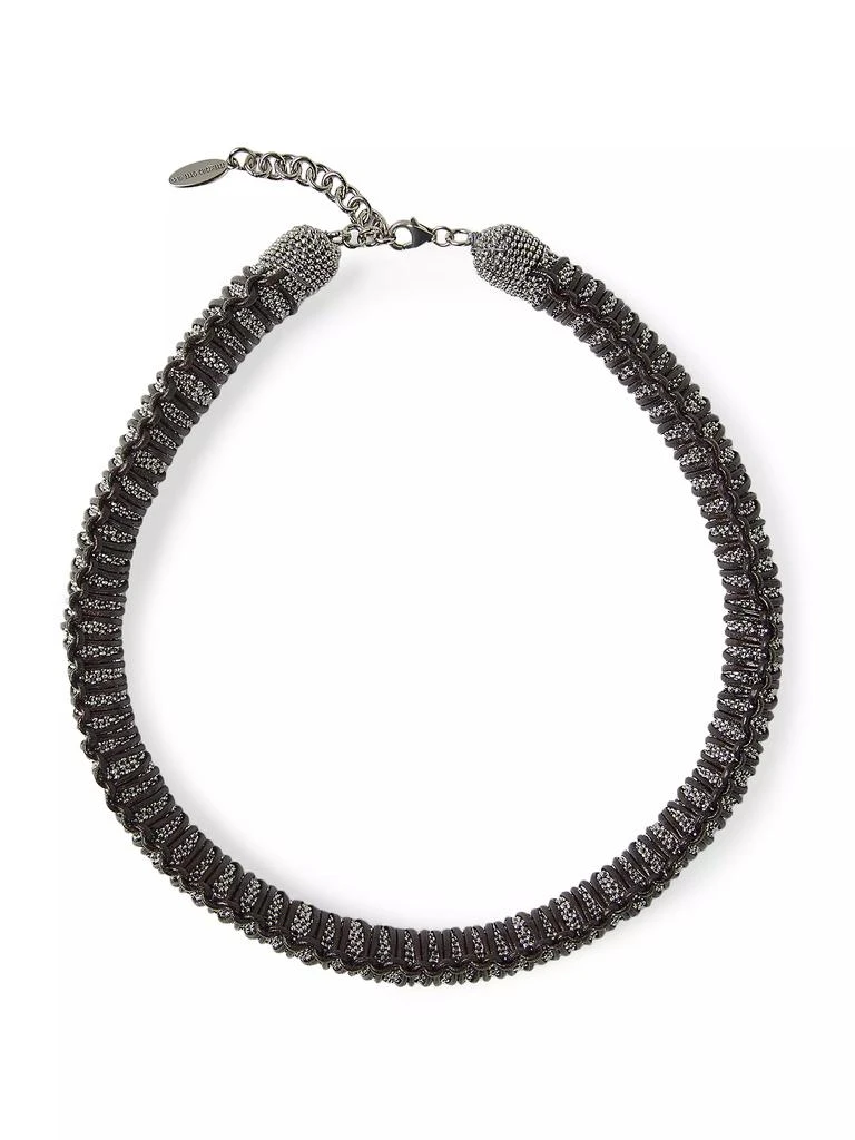 Brunello Cucinelli Monili and Braided Leather Choker 2