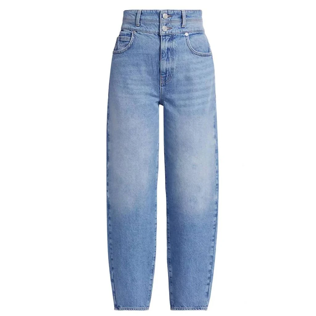 FRAME Double High Waist Band Barrel Jeans In Weston 4