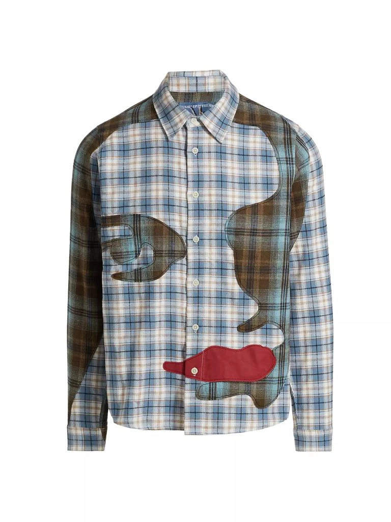 KidSuper Patchwork Face Flannel Shirt 1