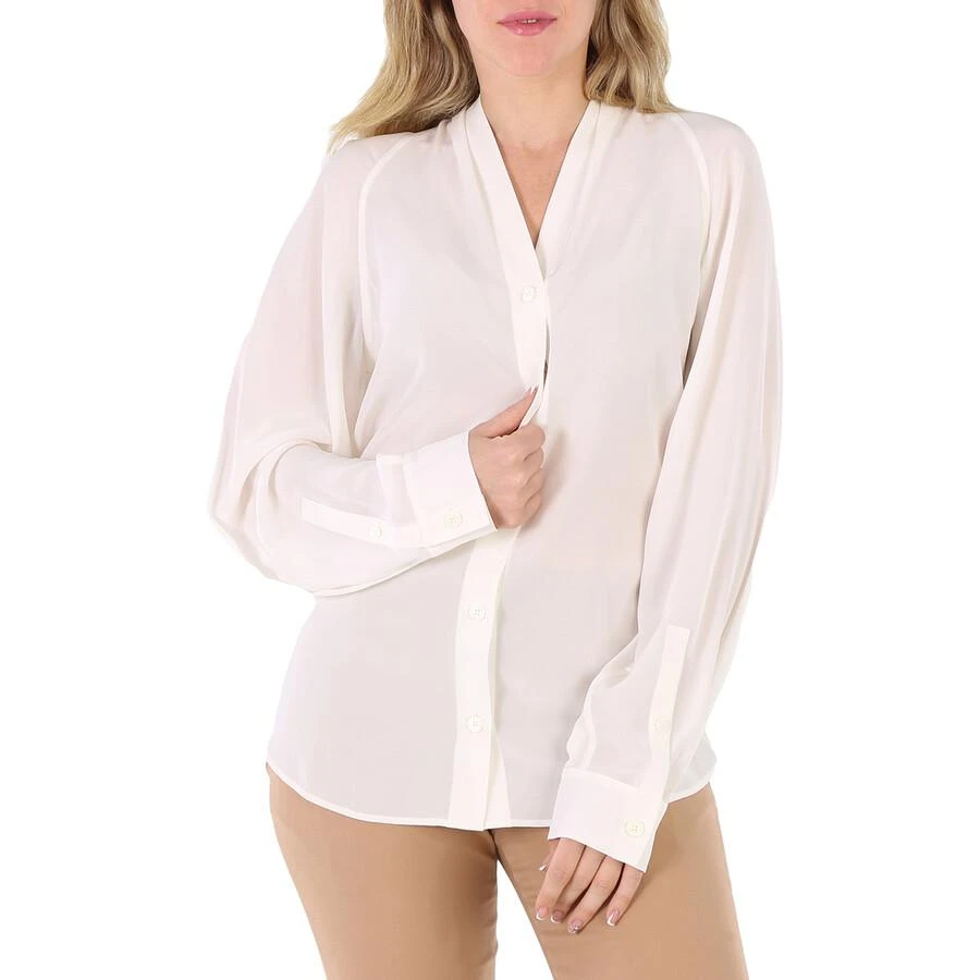 Burberry Burberry Ladies Natural White Fion Long-Sleeve Shirt, Brand Size 12 (US Size 10) 1