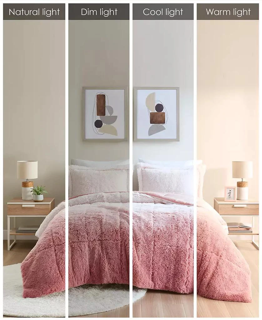 Macy's Brielle Ombre Shaggy Faux Fur 3-Pc. Comforter Set 8