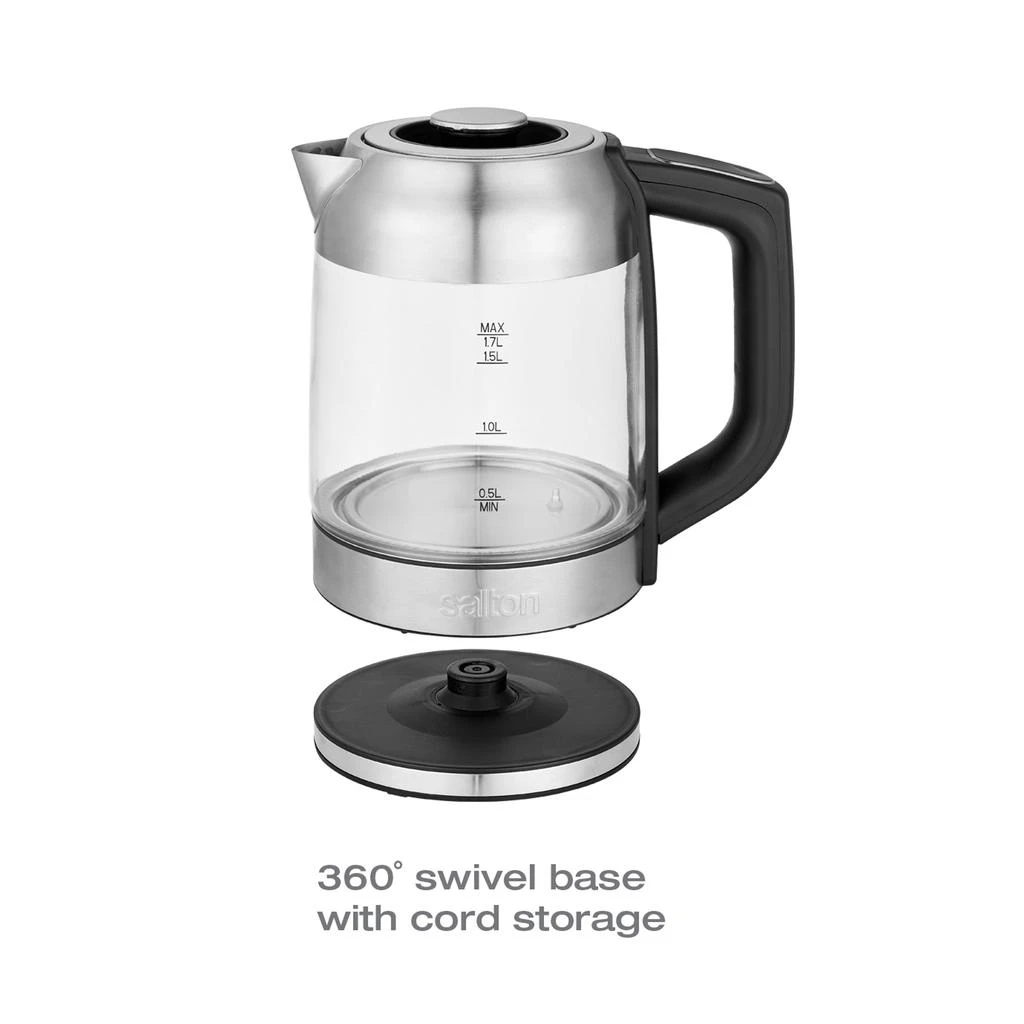 Salton Temperature Control Kettle & Tea Steeper 58oz Silver 6