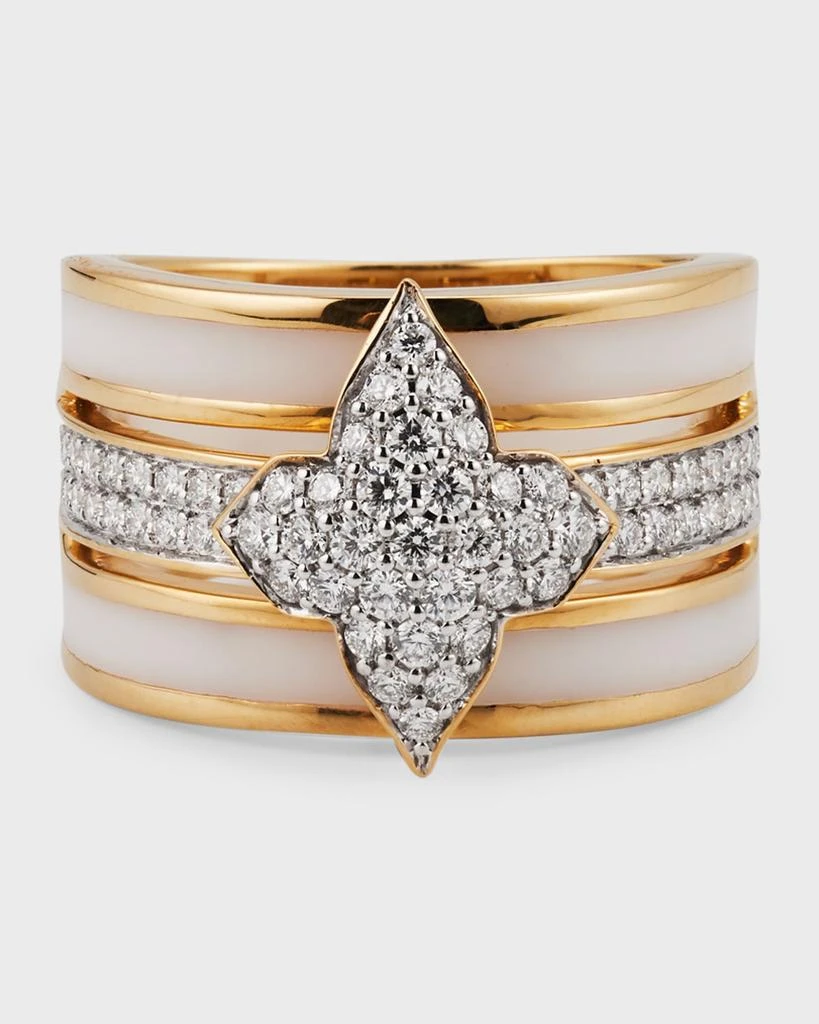 Farah Khan Atelier 18K Yellow Gold Atlas White Bold Ring, Size 7 1