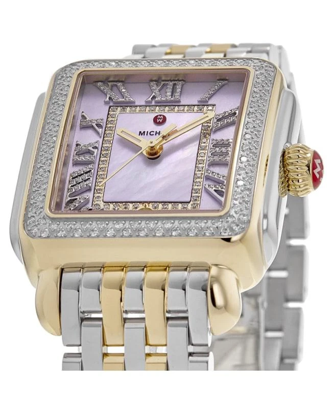 Michele Michele Deco Madison Two-Tone 18k Gold-Plated Purple Dial Diamond  Women's Watch MWW06T000248 2