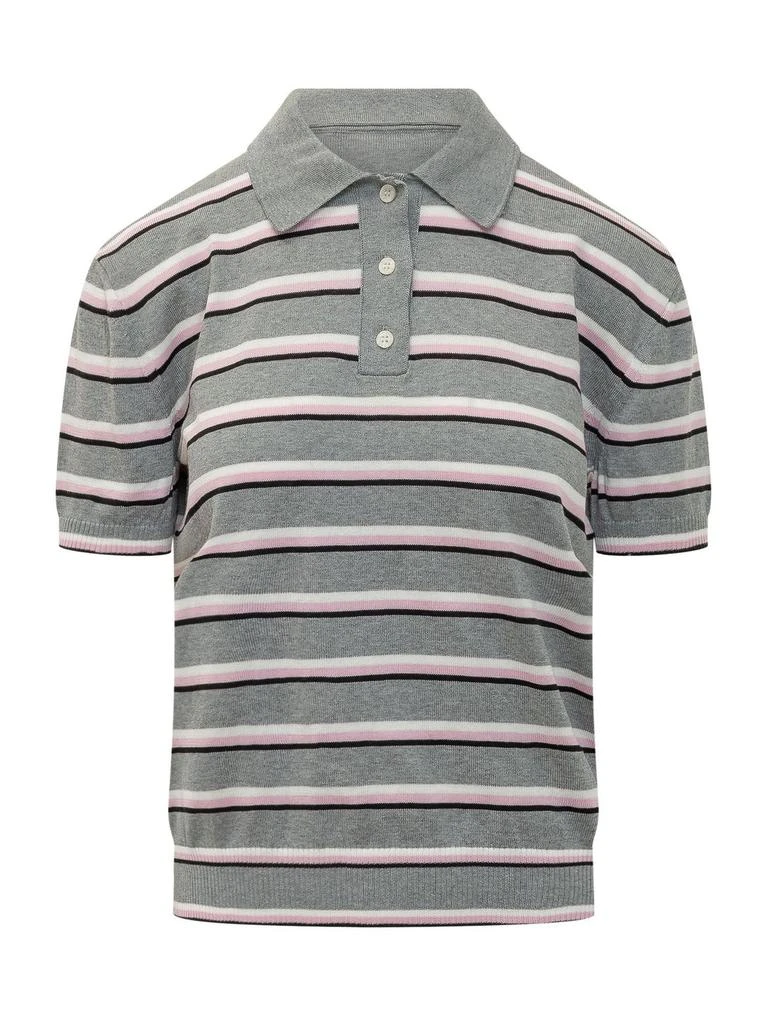 MSGM MSGM Striped Polo Knitted Top