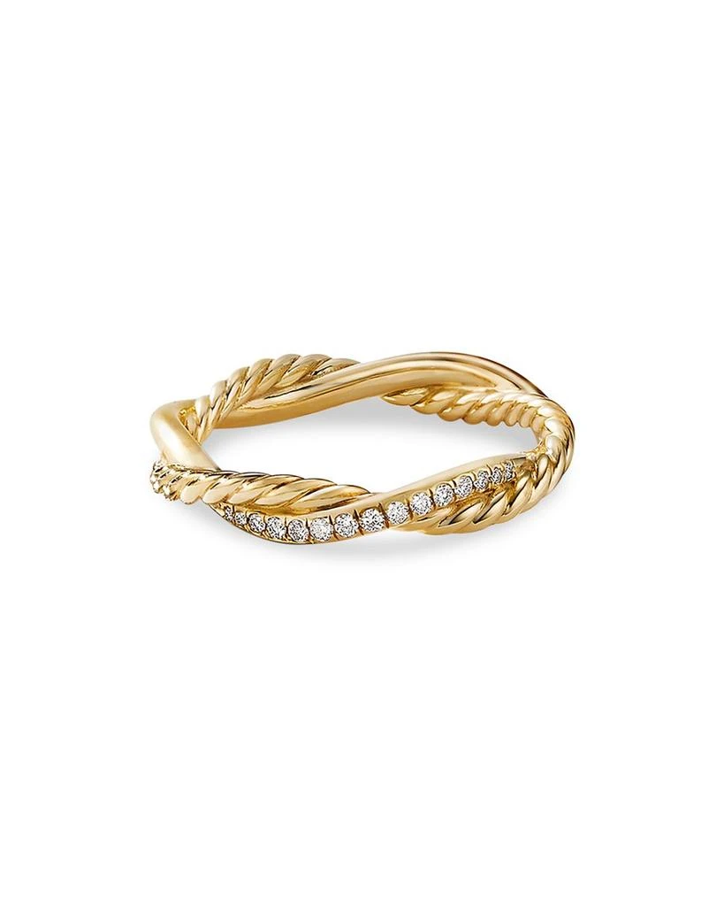 David Yurman 18K Yellow Gold Petite Infinity Twisted Ring with Diamonds 1