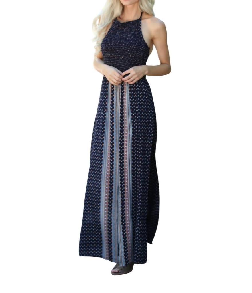 Angie Angie - Twin Print Halter Maxi Romper