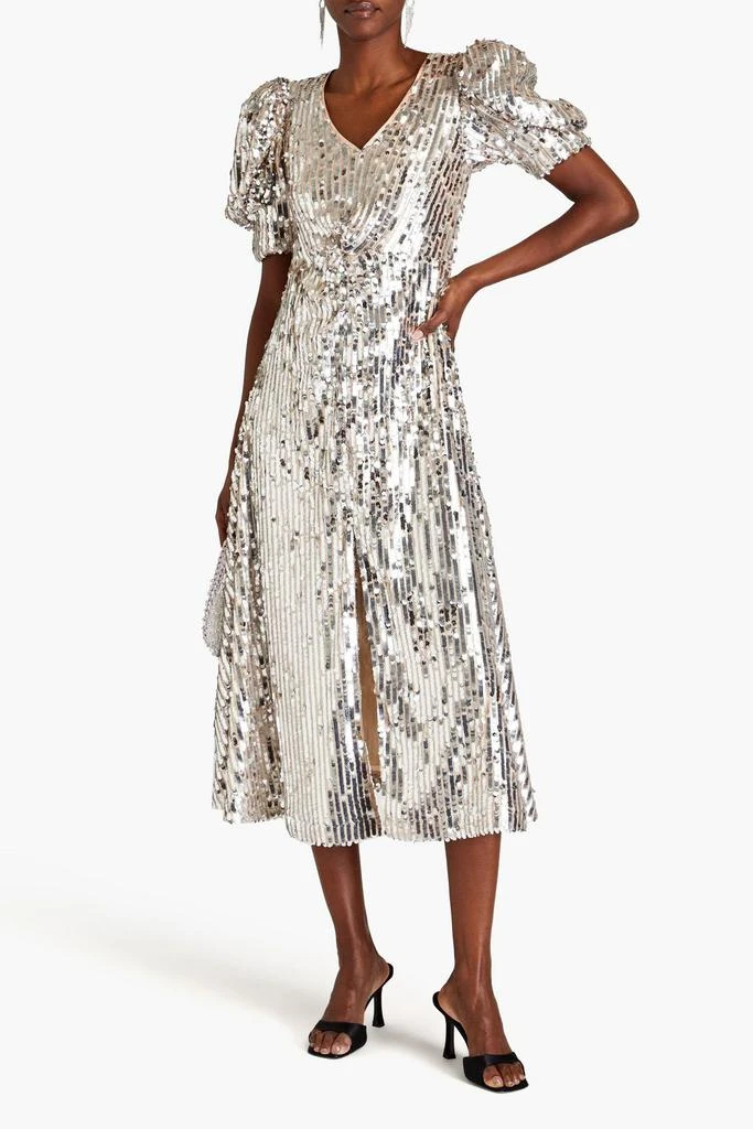 ROTATE Birger Christensen Sequined mesh midi dress 2