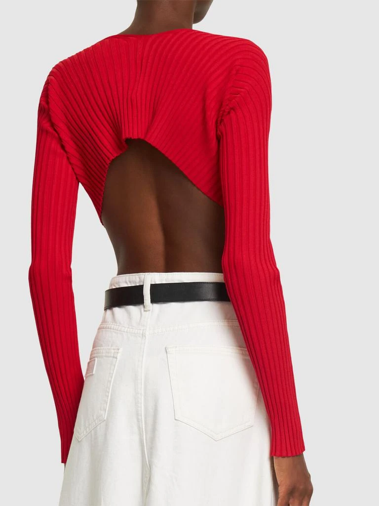 JACQUEMUS La Maille Pralu Crop Cardigan W/ Logo 2