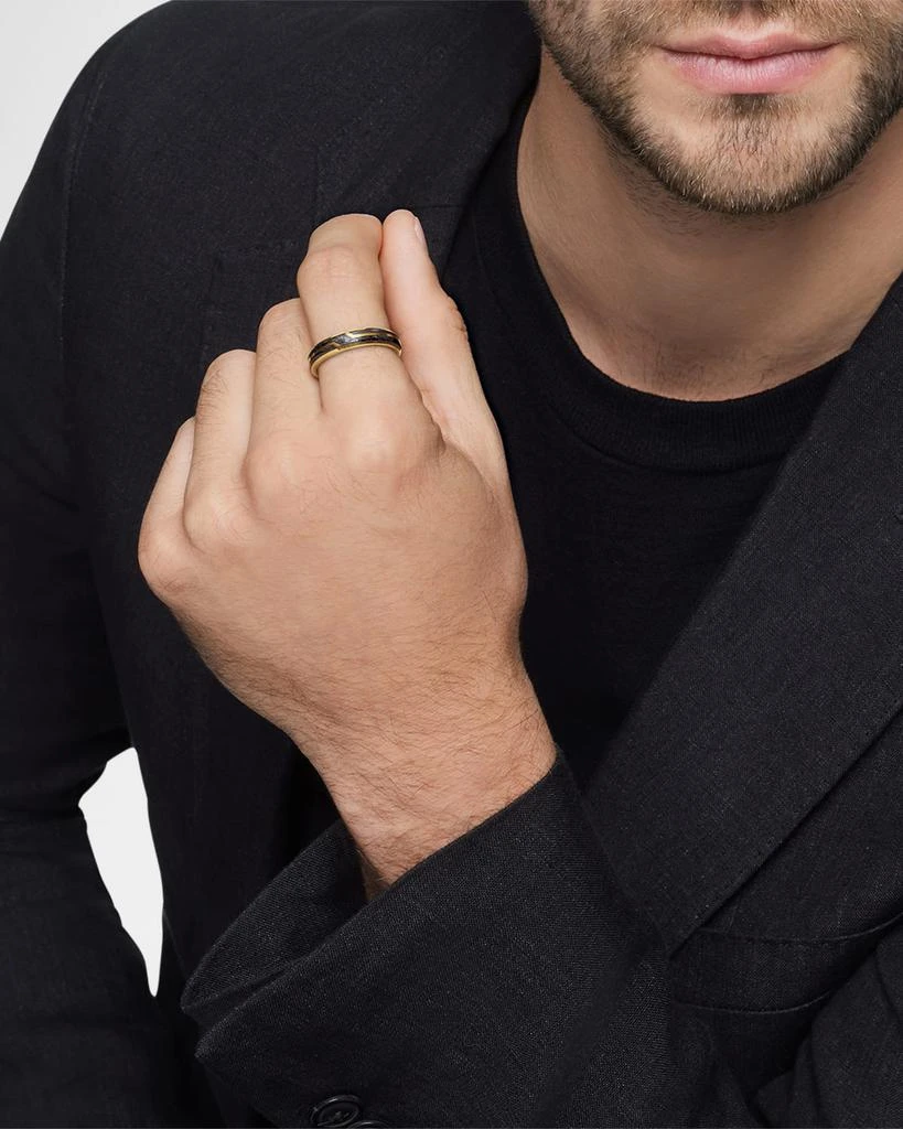 David Yurman Men
s Forged Carbon Band Ring in 18K Gold, 4mm 7