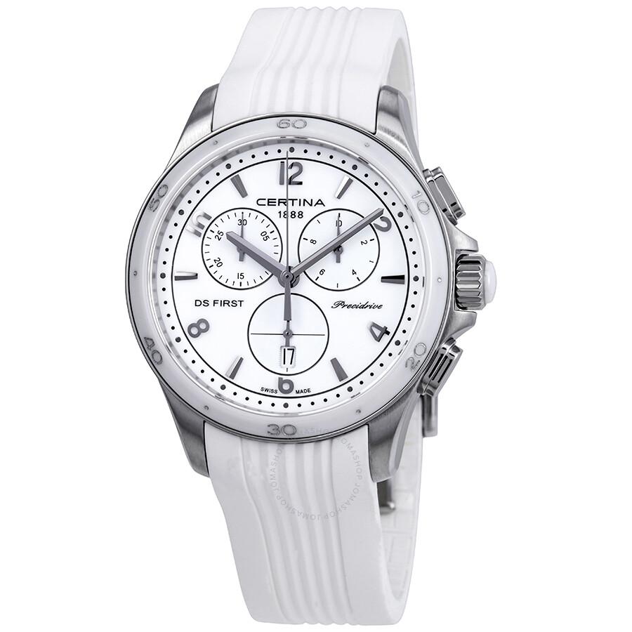 Certina DS First Lady Chronograph White Dial Ladies Watch C030.217.17.017.00