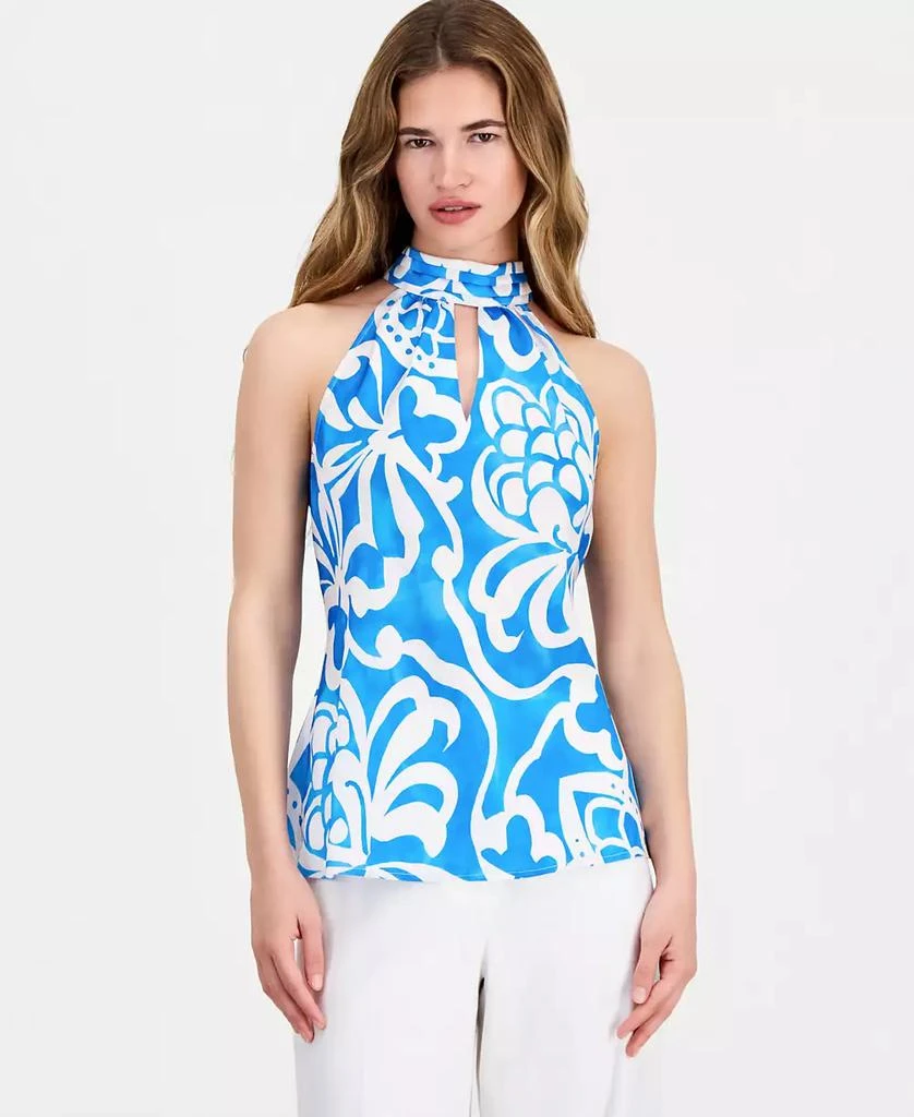 Tahari Petite Sleeveless Tie-Neck Top