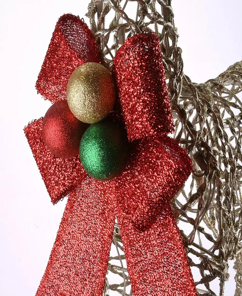 National Tree Company 60", 52" & 36" Champagne Glittered Deer Family of 3 with Clear Lights 5