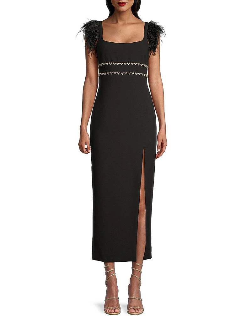 Likely Prima Crystal & Feather Midi-Dress 3