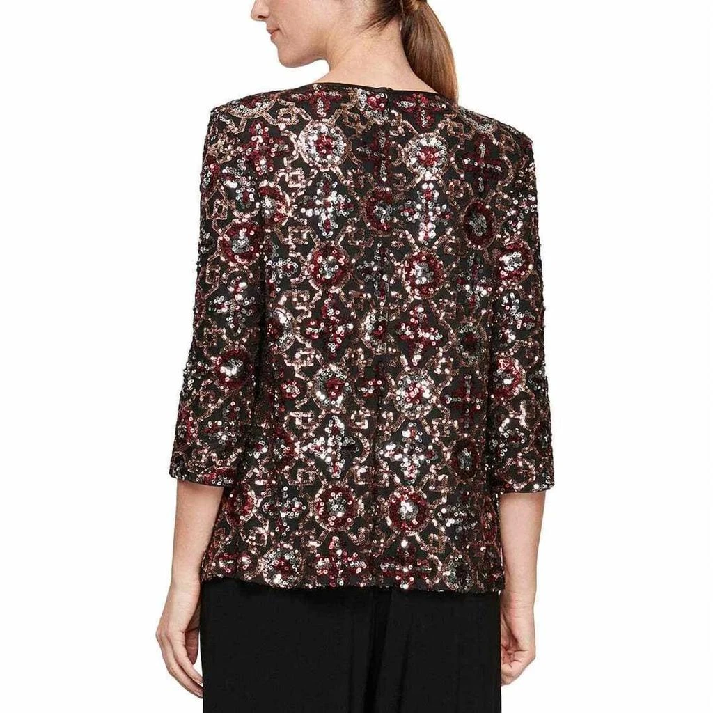 Alex Evenings Alex Evenings - Stretch Sequin Mock Twin Set Top - Plus 2